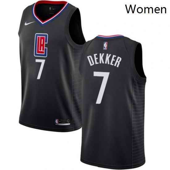 Womens Nike Los Angeles Clippers 7 Sam Dekker Swingman Black Alternate NBA Jersey Statement Edition